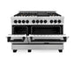 ZLINE Autograph Edition 48 in. 6.0 cu. ft. Legacy Dual Fuel Range with 7 Burner Gas Cooktop and 2 Electric Ovens in Stainless Steel and Matte Black Accents, Open Box-Great Condition
