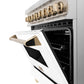 ZLINE Autograph Edition 36 in. Kitchen Package with Stainless Steel Dual Fuel Range with White Matte Door and Range Hood with Polished Gold Accents (2AKP-RAWMRH36-G)