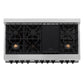 ZLINE Autograph Edition 48 in. 6.0 cu. ft. Legacy Dual Fuel Range with 7 Burner Gas Cooktop and 2 Electric Ovens in Stainless Steel with White Matte Doors and Matte Black Accents, Open Box-Good Condition