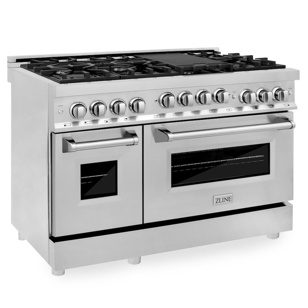 ZLINE 48 in. 6.0 cu. ft. Range with Natural Gas Stove and Natural Gas Oven in Stainless Steel (RG48)