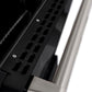 ZLINE 36 in. 5.2 cu. ft. Paramount Dual Fuel Range with 6 Burner DuoPro™ Cooktop and Electric Convection Oven with Black Matte Door (PSDR-BLM-36) oven door slightly open showing handle detail.