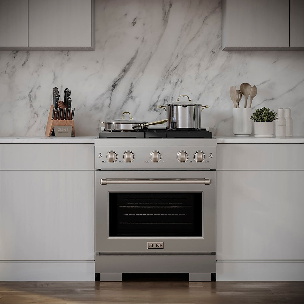 ZLINE 30 in. 4.2 cu. ft. Paramount Dual Fuel Range with 4 Burner DuoPro™ Cooktop and Electric Convection Oven in Stainless Steel, Open Box-Good Condition