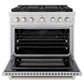 ZLINE 36 in. 5.2 cu. ft. Paramount Dual Fuel Range with 6 Burner DuoPro™ Cooktop and Electric Convection Oven in Stainless Steel, Open Box-Great Condition