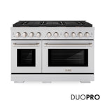 ZLINE 48 in. 6.7 cu. ft. Paramount Dual Fuel Range with 8 Burner DuoPro™ Cooktop and Dual Ovens in Stainless Steel, Open Box-Good Condition