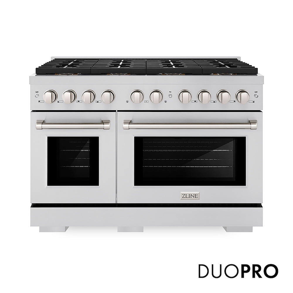 ZLINE 48 in. 6.7 cu. ft. Paramount Dual Fuel Range with 8 Burner DuoPro™ Cooktop and Dual Ovens in Stainless Steel, Open Box-Good Condition