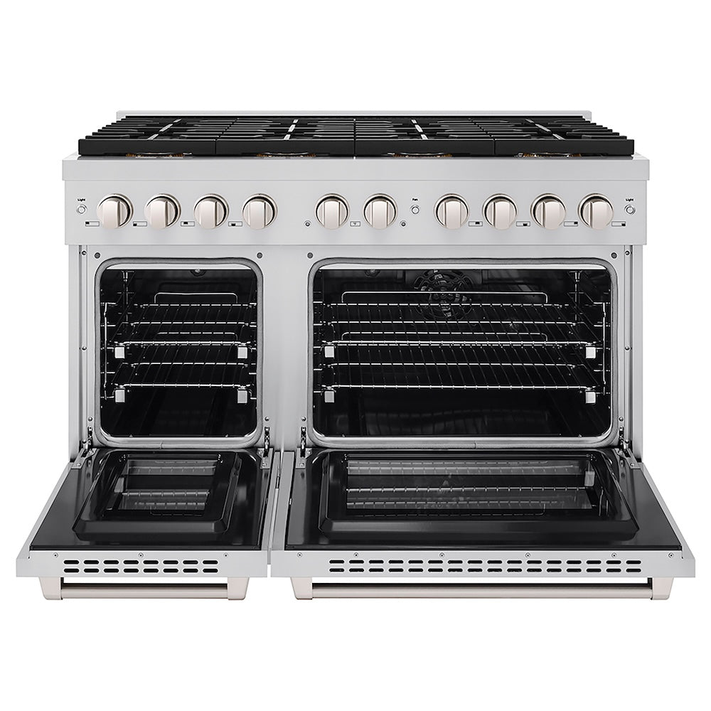 ZLINE 48 in. 6.7 cu. ft. Paramount Dual Fuel Range with 8 Burner DuoPro™ Cooktop and Dual Ovens in Stainless Steel, Open Box-Good Condition