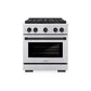 ZLINE Autograph Edition 30 in. 4.2 cu. ft. Paramount Dual Fuel Range with 4 Burner DuoPro™ Cooktop and Electric Convection Oven in Stainless Steel with Matte Black Accents, Open Box-Good Condition