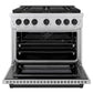 ZLINE Autograph Edition 36 in. 5.2 cu. ft. Paramount Dual Fuel Range with 6 Burner DuoPro™ Cooktop and Electric Convection Oven in Stainless Steel and Matte Black Accents, Open Box-Good Condition