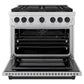ZLINE Autograph Edition 36 in. 5.2 cu. ft. Paramount Dual Fuel Range with 6 Burner DuoPro™ Cooktop and Electric Convection Oven in Stainless Steel and Matte Black Accents, Open Box-Great Condition