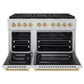 ZLINE Autograph Edition 48 in. 6.7 cu. ft. Paramount Dual Fuel Range with 8 Burner DuoPro™ Cooktop and Dual Ovens in Stainless Steel and Champagne Bronze Accents, Open Box-Good Condition