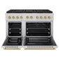 ZLINE Autograph Edition 48 in. 6.7 cu. ft. Paramount Dual Fuel Range with 8 Burner DuoPro™ Cooktop and Dual Ovens in Stainless Steel and Champagne Bronze Accents, Open Box-Great Condition