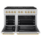 ZLINE Autograph Edition 48 in. 6.7 cu. ft. Paramount Dual Fuel Range with 8 Burner DuoPro™ Cooktop and Dual Ovens in Stainless Steel and Polished Gold Accents, Open Box-Great Condition