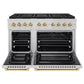 ZLINE Autograph Edition 48 in. 6.7 cu. ft. Paramount Dual Fuel Range with 8 Burner DuoPro™ Cooktop and Dual Ovens in Stainless Steel and Polished Gold Accents, Open Box-Good Condition