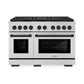 ZLINE Autograph Edition 48 in. 6.7 cu. ft. Paramount Dual Fuel Range with 8 Burner DuoPro™ Cooktop and Dual Ovens in Stainless Steel and Matte Black Accents (PSDRZ-48-MB) front.