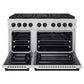 ZLINE Autograph Edition 48 in. 6.7 cu. ft. Paramount Dual Fuel Range with 8 Burner DuoPro™ Cooktop and Dual Ovens in Stainless Steel and Matte Black Accents, Open Box-Great Condition