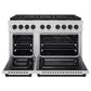 ZLINE Autograph Edition 48 in. 6.7 cu. ft. Paramount Dual Fuel Range with 8 Burner DuoPro™ Cooktop and Dual Ovens in Stainless Steel and Matte Black Accents, Open Box-Good Condition