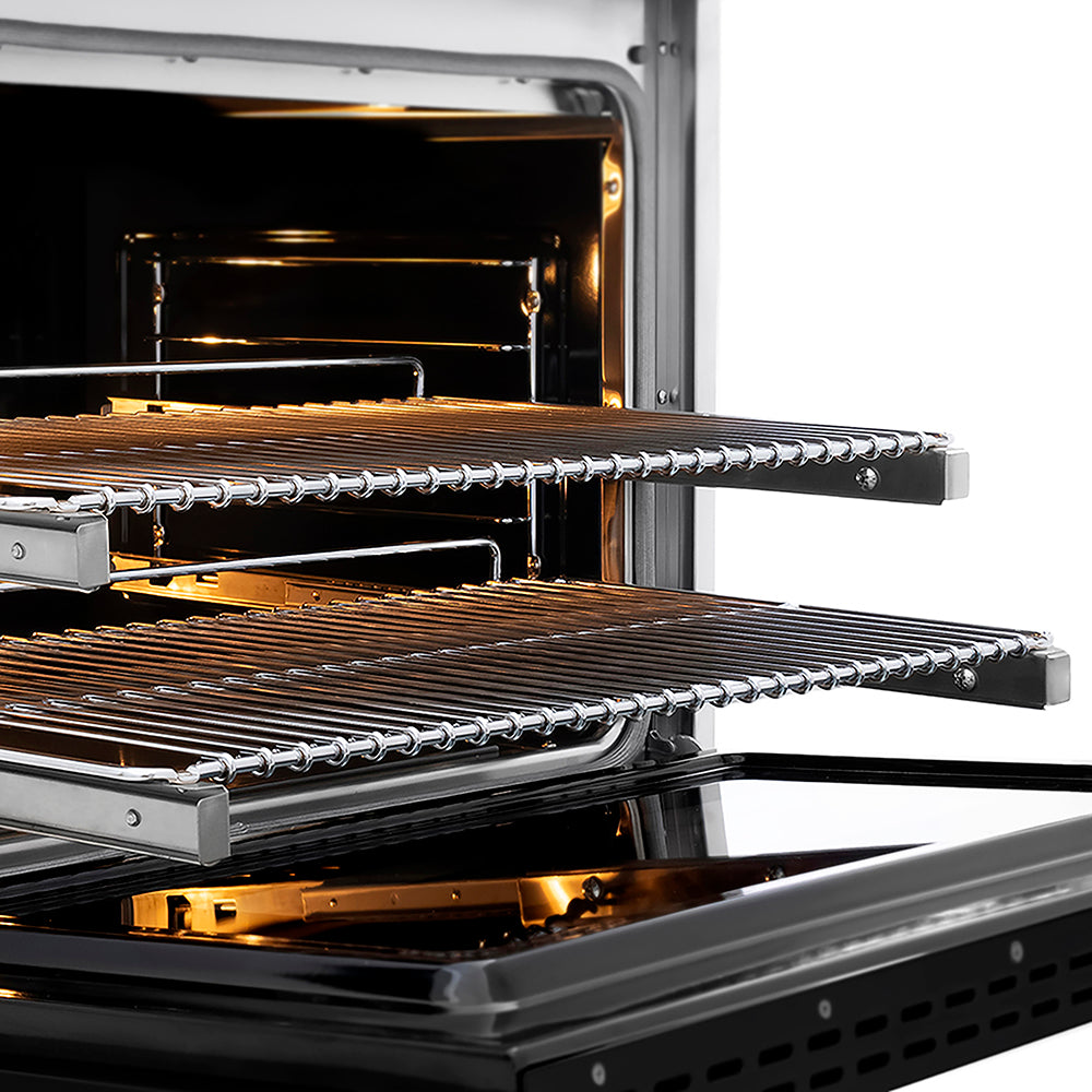 ZLINE Autograph Edition 36 in. 5.2 cu. ft. Paramount Dual Fuel Range with 6 Burner DuoPro™ Cooktop and Electric Convection Oven with Black Matte Door and Champagne Bronze Accents, Open Box-Good Condition