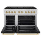 ZLINE Autograph Edition 48 in. 6.7 cu. ft. Paramount Dual Fuel Range with 8 Burner DuoPro™ Cooktop and Dual Ovens with Black Matte Doors and Champagne Bronze Accents, Open Box-Good Condition