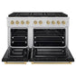 ZLINE Autograph Edition 48 in. 6.7 cu. ft. Paramount Dual Fuel Range with 8 Burner DuoPro™ Cooktop and Dual Ovens with Black Matte Doors and Champagne Bronze Accents, Open Box-Great Condition