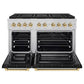 ZLINE Autograph Edition 48 in. 6.7 cu. ft. Paramount Dual Fuel Range with 8 Burner DuoPro™ Cooktop and Dual Ovens with Black Matte Doors and Polished Gold Accents, Open Box-Great Condition