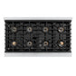ZLINE Autograph Edition 48 in. 6.7 cu. ft. Paramount Dual Fuel Range with 8 Burner DuoPro™ Cooktop and Dual Ovens with Black Matte Doors and Polished Gold Accents, Open Box-Great Condition