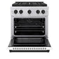 ZLINE Autograph Edition 30 in. 4.2 cu. ft. Paramount Dual Fuel Range with 4 Burner DuoPro™ Cooktop and Electric Convection Oven in Stainless Steel with White Matte Door and Matte Black Accents, Open Box-Good Condition