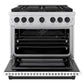 ZLINE Autograph Edition 36 in. 5.2 cu. ft. Paramount Dual Fuel Range with 6 Burner DuoPro™ Cooktop and Electric Convection Oven with White Matte Door and Matte Black Accents, Open Box-Good Condition