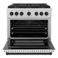 ZLINE Autograph Edition 36 in. 5.2 cu. ft. Paramount Dual Fuel Range with 6 Burner DuoPro™ Cooktop and Electric Convection Oven with White Matte Door and Matte Black Accents, Open Box-Great Condition