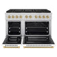 ZLINE Autograph Edition 48 in. 6.7 cu. ft. Paramount Dual Fuel Range with 8 Burner DuoPro™ Cooktop and Dual Ovens with White Matte Doors and Champagne Bronze Accents, Open Box-Good Condition