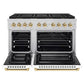 ZLINE Autograph Edition 48 in. 6.7 cu. ft. Paramount Dual Fuel Range with 8 Burner DuoPro™ Cooktop and Dual Ovens with White Matte Doors and Polished Gold Accents, Open Box-Great Condition