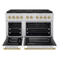 ZLINE Autograph Edition 48 in. 6.7 cu. ft. Paramount Dual Fuel Range with 8 Burner DuoPro™ Cooktop and Dual Ovens with White Matte Doors and Polished Gold Accents, Open Box-Good Condition