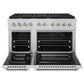 ZLINE Autograph Edition 48 in. 6.7 cu. ft. Paramount Double Oven Dual Fuel Range with 8 Burner Gas Cooktop in Stainless Steel and Polished Nickel Helix Handles and Knob Accents, Open Box-Great Condition
