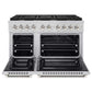 ZLINE Autograph Edition 48 in. 6.7 cu. ft. Paramount Double Oven Dual Fuel Range with 8 Burner Gas Cooktop in Stainless Steel and Polished Nickel Helix Handles and Knob Accents, Open Box-Good Condition