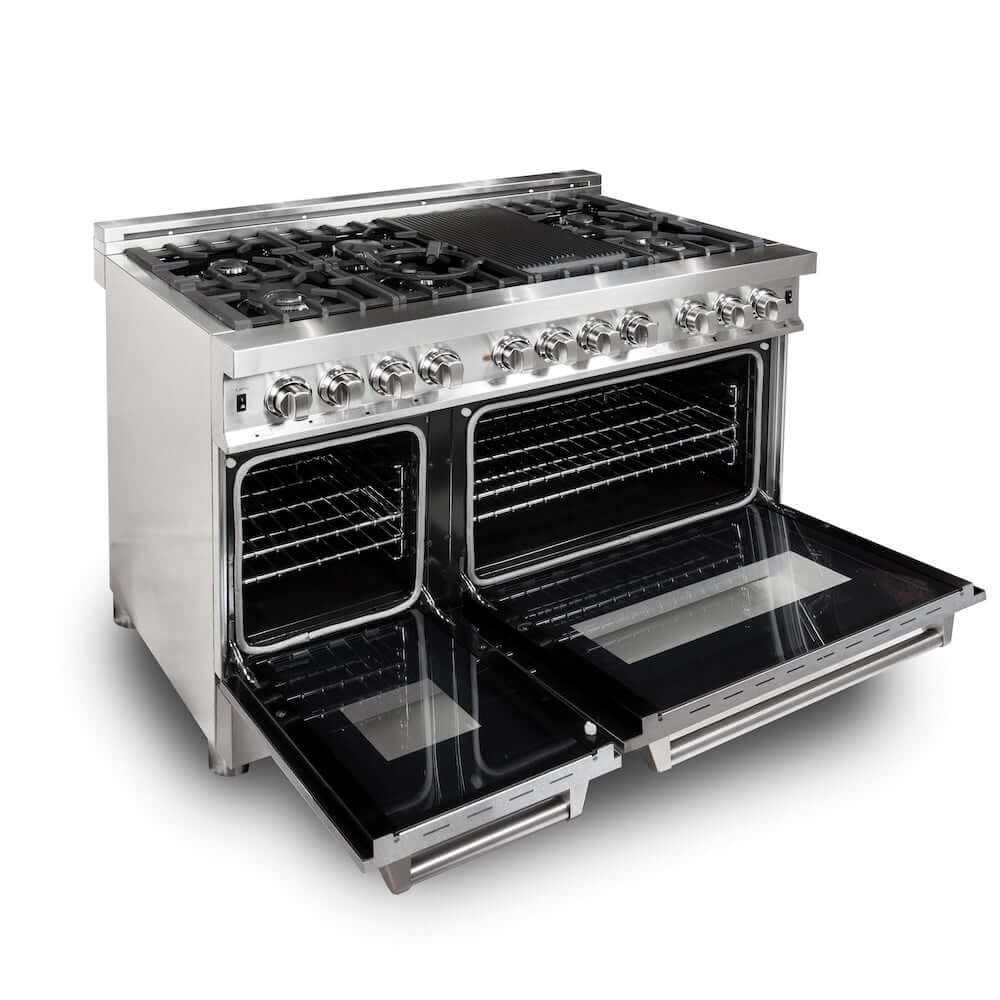 ZLINE 48 in. 6.0 cu. ft. Dual Fuel Range with Gas Stove and Electric Oven in Fingerprint Resistant Stainless Steel (RA-SN-48)