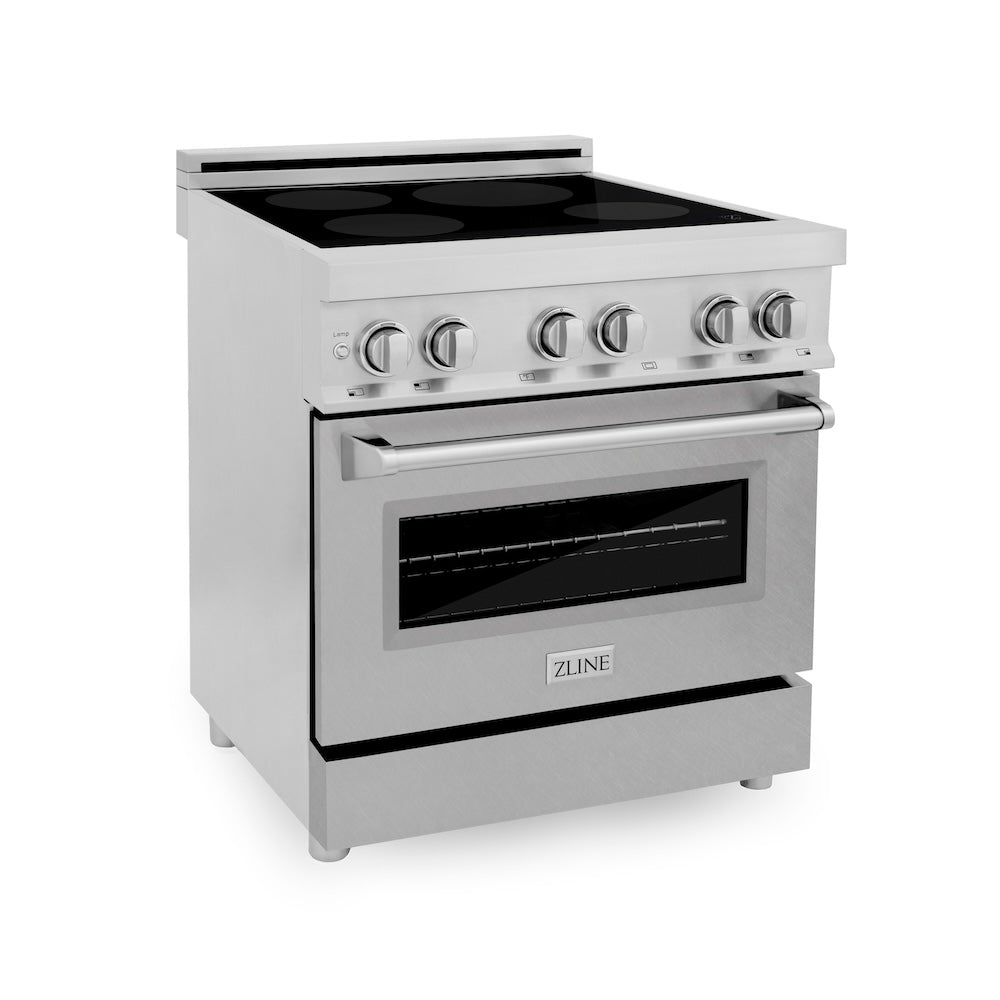 ZLINE 30 in. 4.0 cu. ft. Induction Range with a 4 Element Stove and Electric Oven in Fingerprint Resistant Stainless Steel (RAINDS-SN-30)
