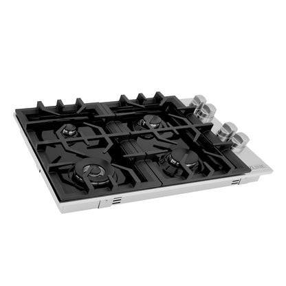 ZLINE 30 in. Gas Cooktop with 4 Gas Burners and Black Porcelain Top (RC30-PBT) 