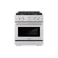 ZLINE 30 in. 4.2 cu. ft. Paramount Dual Fuel Range with 4 Burner Gas Cooktop and Electric Convection Oven in Stainless Steel, Open Box-Great Condition