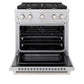 ZLINE 30 in. 4.2 cu. ft. Paramount Dual Fuel Range with 4 Burner Gas Cooktop and Electric Convection Oven in Stainless Steel, Open Box-Great Condition