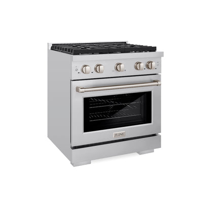 ZLINE 30 in. 4.2 cu. ft. Paramount Dual Fuel Range with 4 Burner Gas Cooktop and Electric Convection Oven in Stainless Steel, Open Box-Good Condition