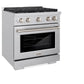 ZLINE 30 in. 4.2 cu. ft. Paramount Dual Fuel Range with 4 Burner Gas Cooktop and Electric Convection Oven in Stainless Steel, Open Box-Good Condition