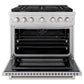 ZLINE 36 in. 5.2 cu. ft. Paramount Dual Fuel Range with 6 Burner Gas Cooktop and Electric Convection Oven in Stainless Steel, Open Box-Good Condition