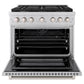 ZLINE 36 in. 5.2 cu. ft. Paramount Dual Fuel Range with 6 Burner Gas Cooktop and Electric Convection Oven in Stainless Steel, Open Box-Great Condition