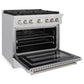 ZLINE 36 in. 5.2 cu. ft. Paramount Dual Fuel Range with 6 Burner Gas Cooktop and Electric Convection Oven in Stainless Steel, Open Box-Good Condition