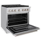 ZLINE 36 in. 5.2 cu. ft. Paramount Dual Fuel Range with 6 Burner Gas Cooktop and Electric Convection Oven in Stainless Steel, Open Box-Great Condition