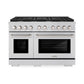ZLINE 48 in. 6.7 cu. ft. Paramount Double Oven Dual Fuel Range with 8 Burner Gas Cooktop in Stainless Steel, Open Box-Great Condition