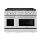 ZLINE 48 in. 6.7 cu. ft. Paramount Double Oven Dual Fuel Range with 8 Burner Gas Cooktop in Stainless Steel, Open Box-Good Condition