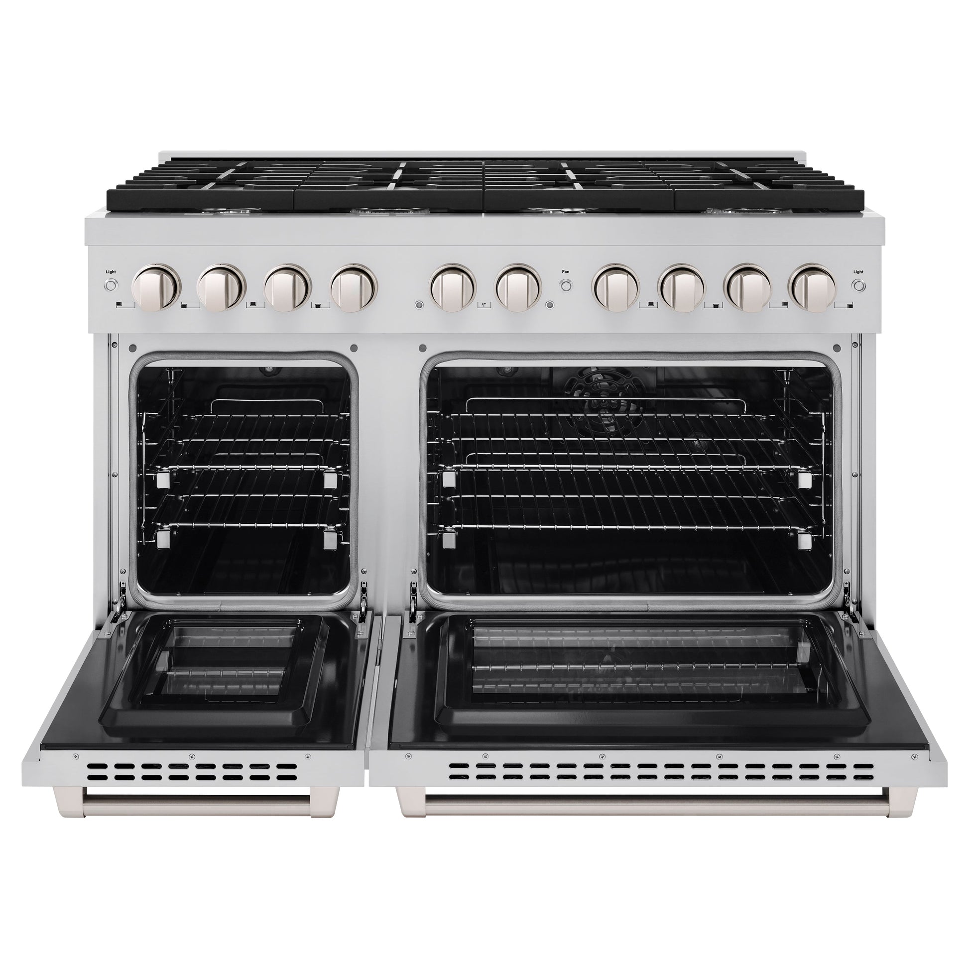 ZLINE 48 in. 6.7 cu. ft. Paramount Double Oven Dual Fuel Range with 8 Burner Gas Cooktop in Stainless Steel, Open Box-Good Condition