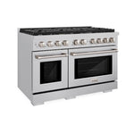 ZLINE 48 in. 6.7 cu. ft. Paramount Double Oven Dual Fuel Range with 8 Burner Gas Cooktop in Stainless Steel (SDR48)