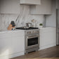 ZLINE 30 in. 4.2 cu. ft. Paramount Gas Range with Convection Gas Oven in Stainless Steel with 4 Brass Burners (SGR-BR-30) in a luxury kitchen.