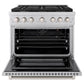 ZLINE 36 in. 5.2 cu. ft. Paramount Gas Range with 6 Burner Cooktop and Convection Gas Oven in Stainless Steel, Open Box-Excellent Condition